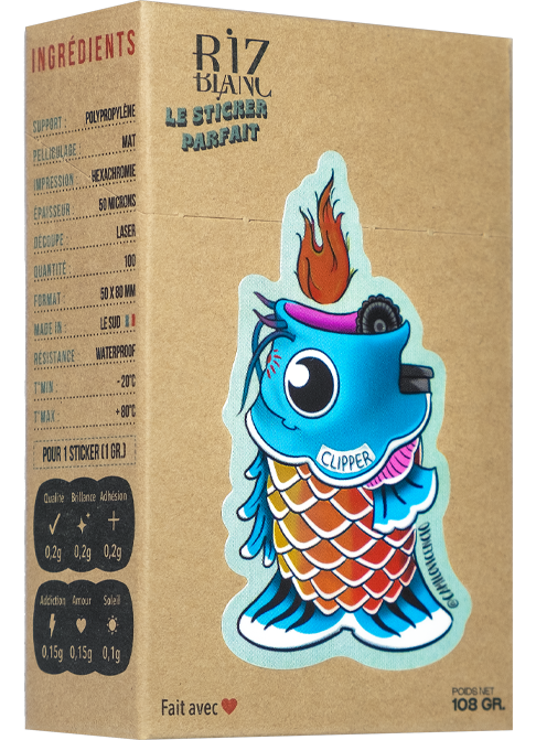 Illustration de la boîte de 'Sticker Parfait' comprenant 200 stickers brillants