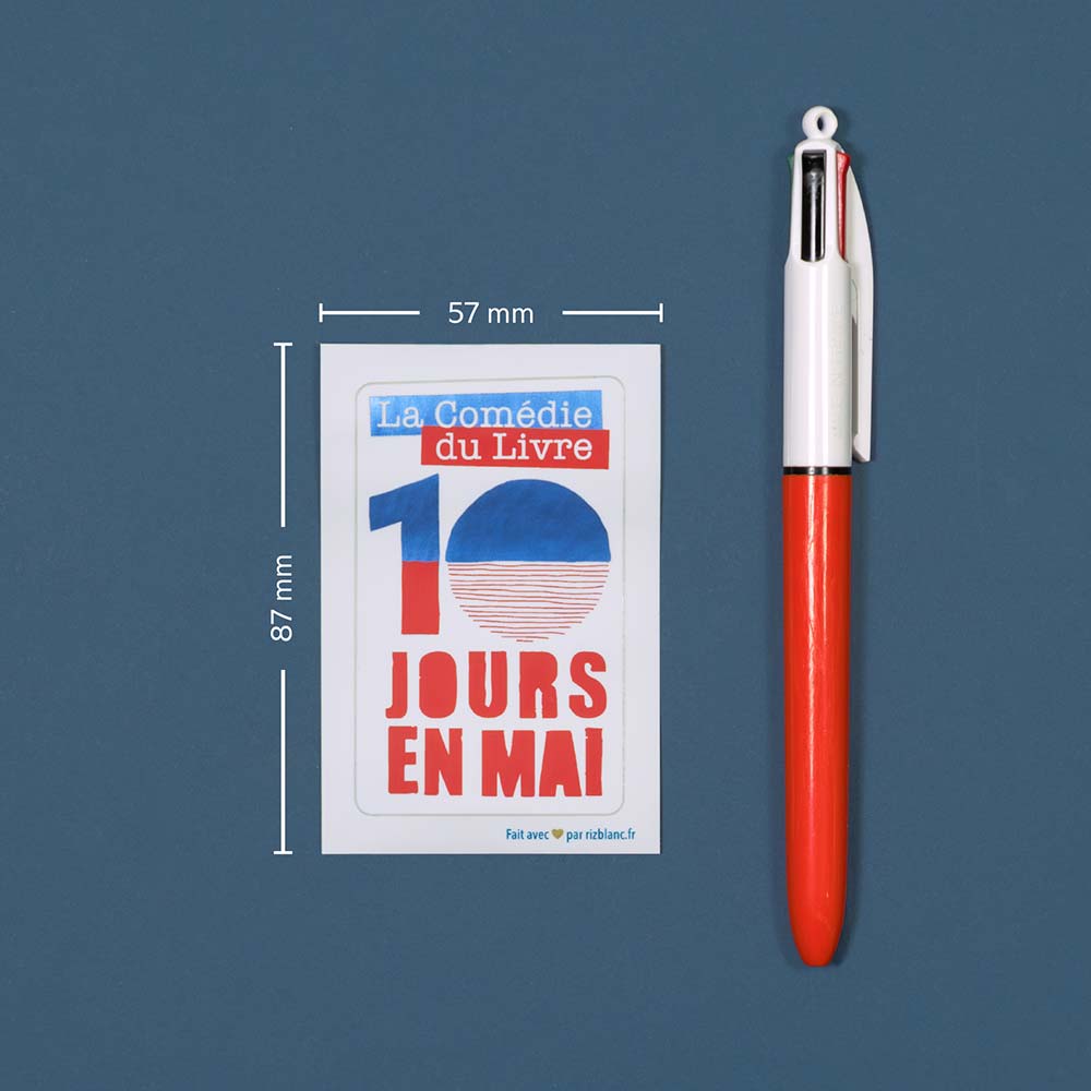 Photo présentant la dimension maximale des stickers issus des boîtes de 'Sticker Parfait'.